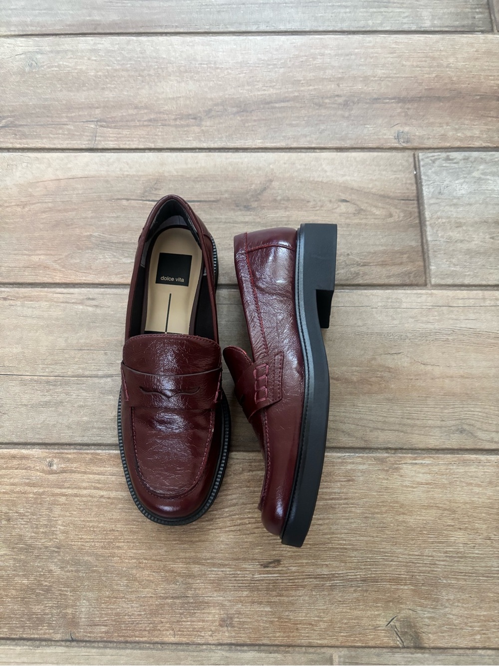 Dolce Vita Women's Burgundy Leather Penny Loafers